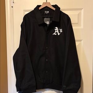 New Era Black Bomber Varsity Jacket with Stand-Up Collar
